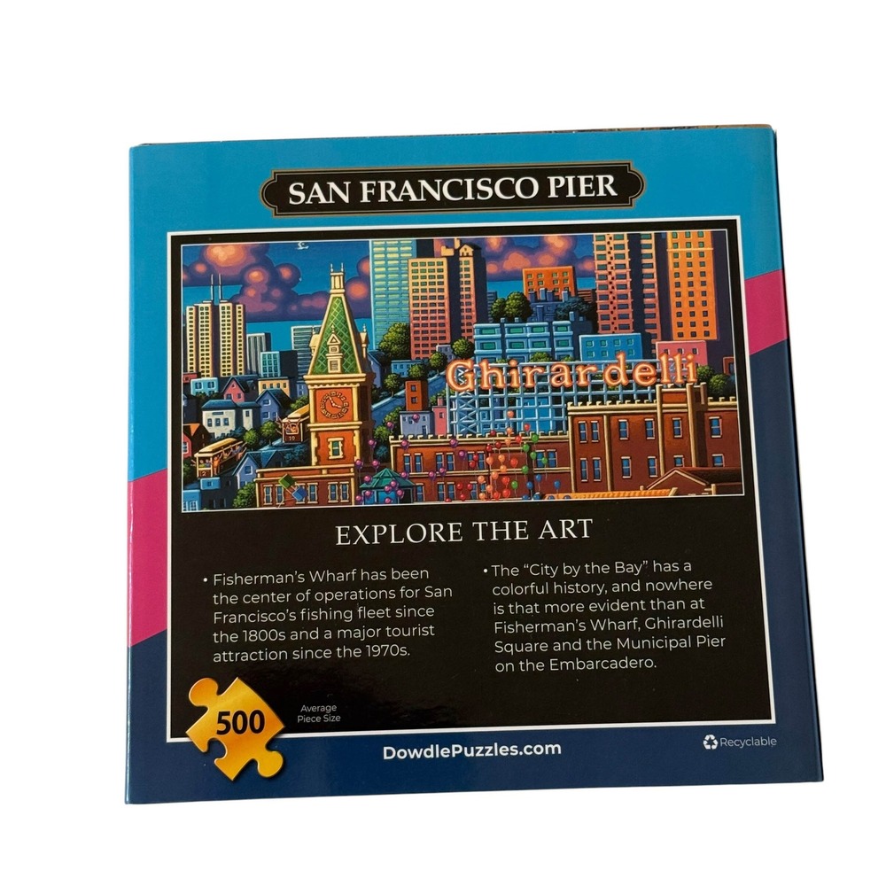 Dowdle San Francisco Pier 500 Piece Puzzle Eric Dowdle Folk Art 888584 UNCOUNTED - Picture 9 of 10